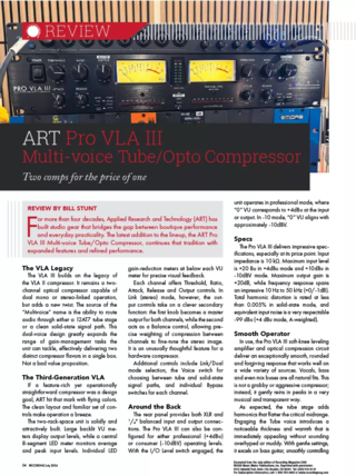 ART Pro VLA III - Przegląd w magazynie Recording - Zdjęcie 1
