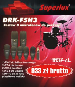 DRK-F5H3 duży zestaw mikrofonów do perkusji - Zdjęcie 1